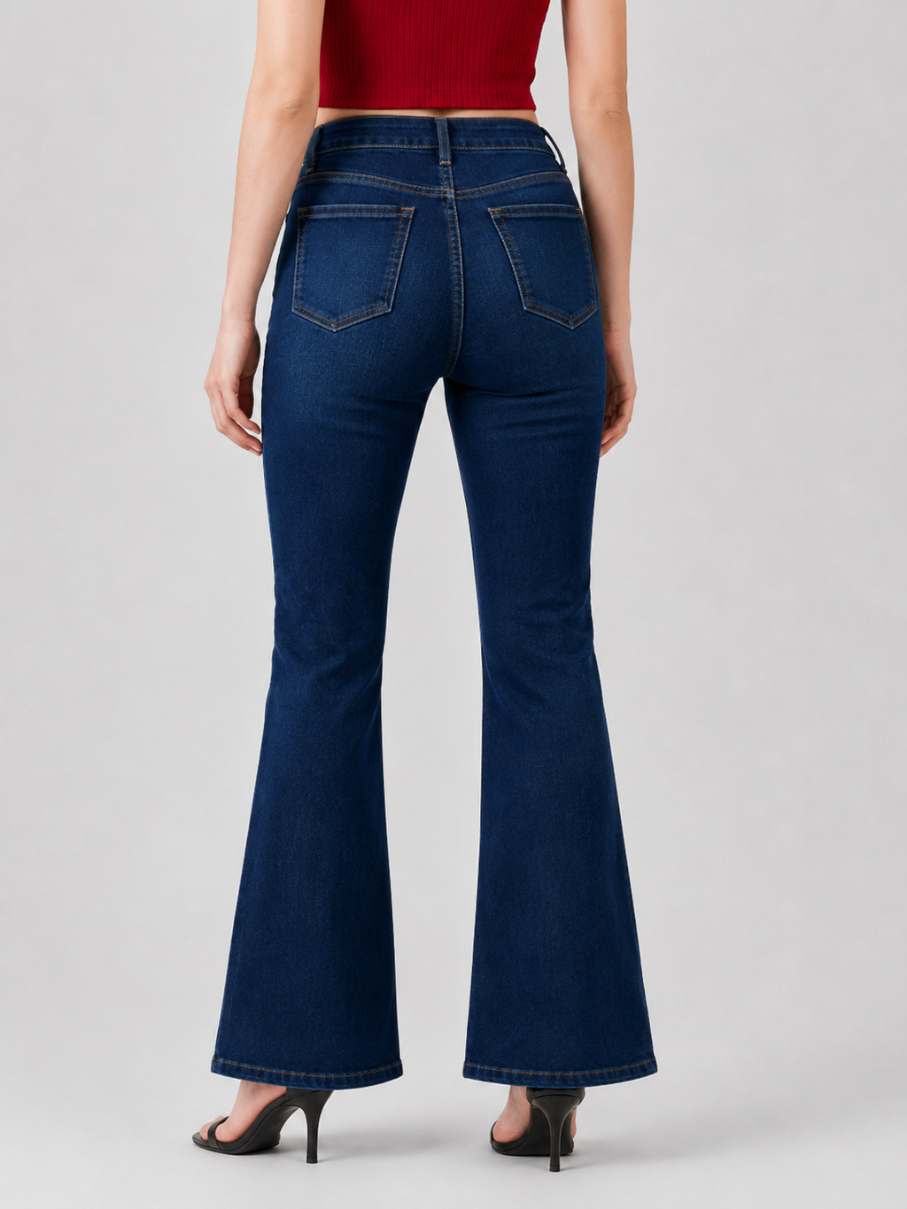 YSTGUIC Women's High-Waisted Flare Jeans, Slim-Fit Bootcut Denim Pants with Functional Pockets, Figure-Flattering Casual Jeans in 3 Blue Washes