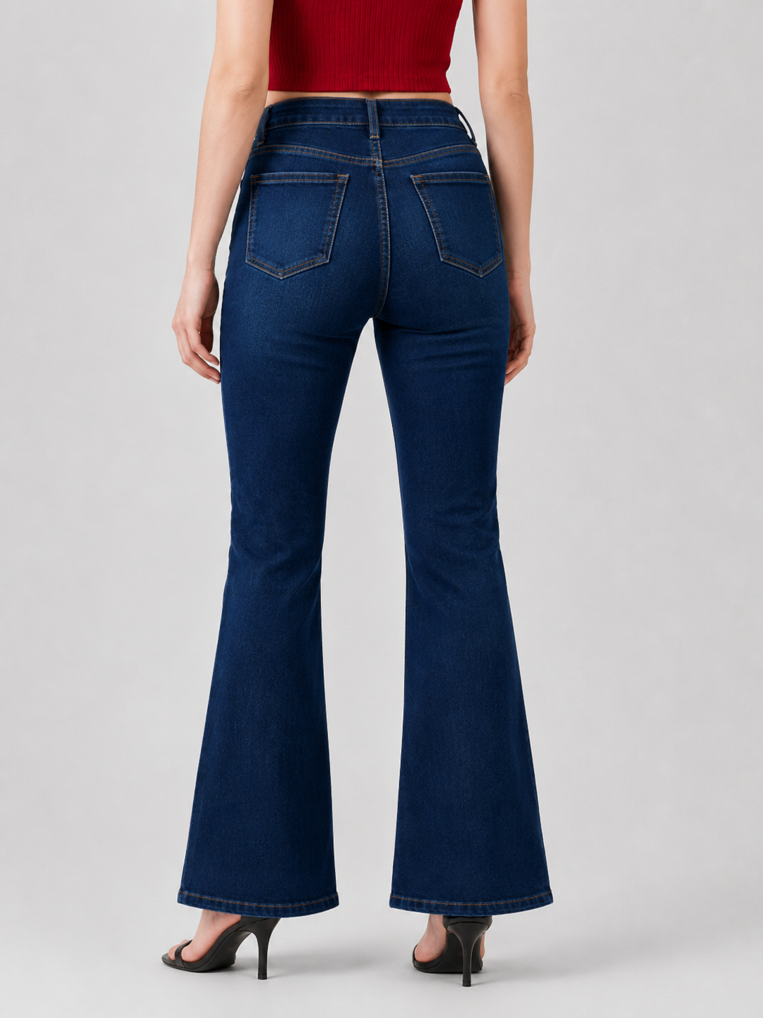 YSTGUIC Women's High-Waisted Flare Jeans, Slim-Fit Bootcut Denim Pants with Functional Pockets, Figure-Flattering Casual Jeans in 3 Blue Washes