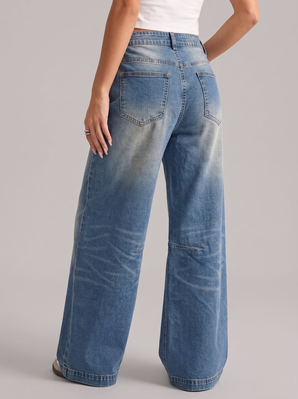 YSTGUIC  Women's Curved Wide Leg Jeans