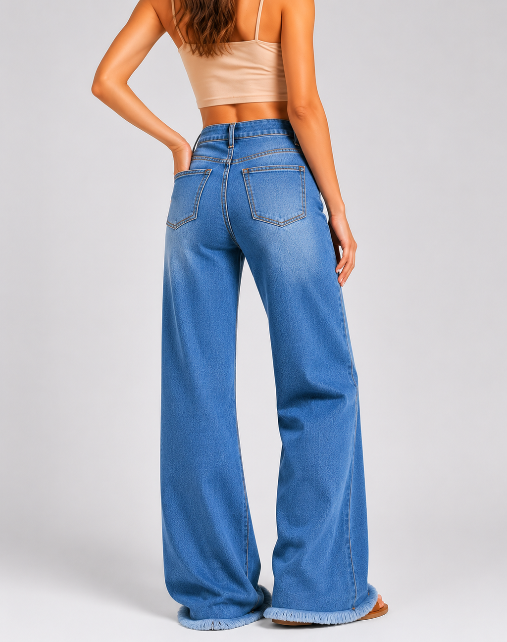 YSTGUIC Women's High Waisted Wide Leg Jeans with 5-Button Fly and Raw Hem, Vintage Washed Denim Pants, Relaxed Fit Casual Everyday Trousers