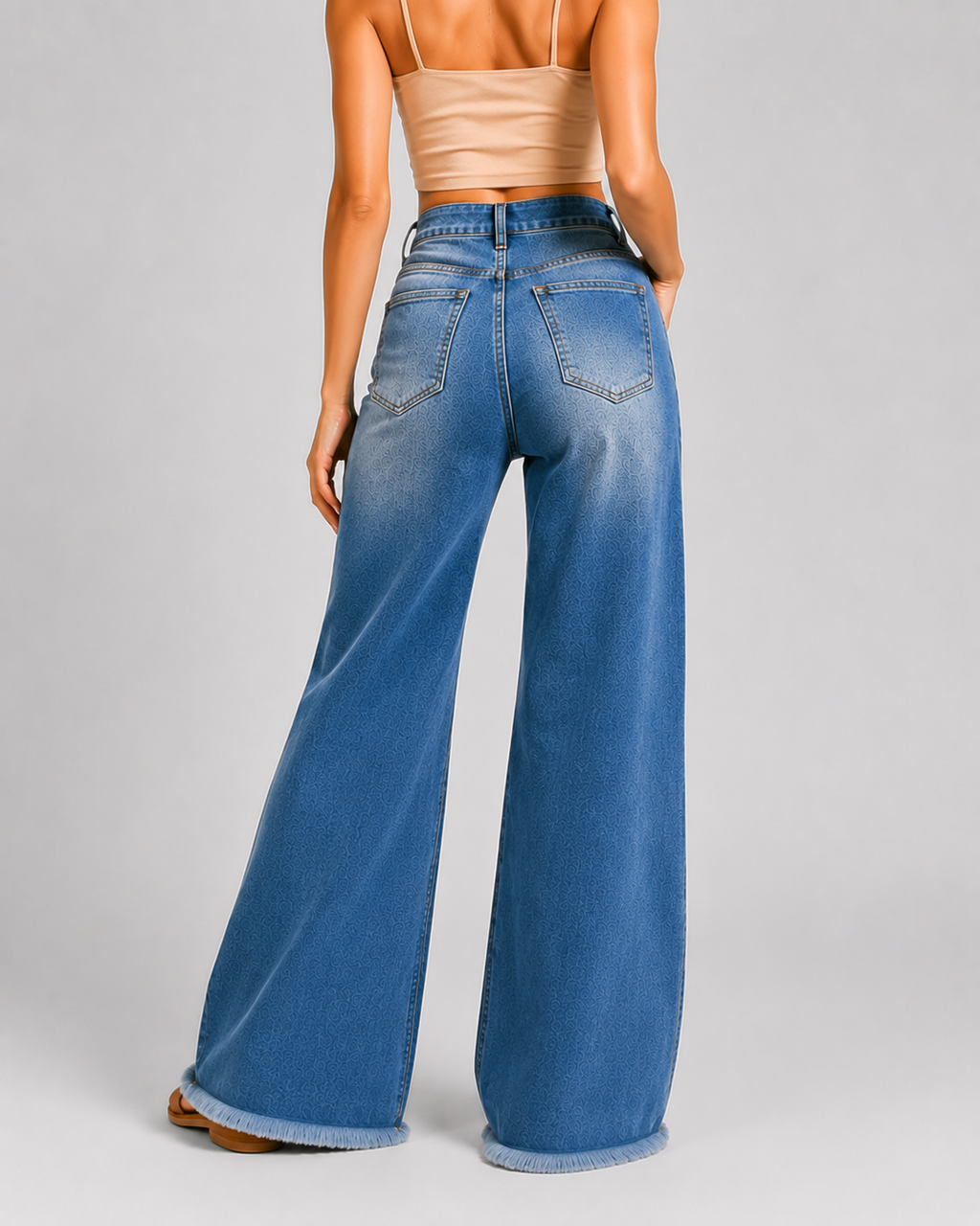 YSTGUIC Women's High Waisted Wide Leg Jeans with 5-Button Fly and Raw Hem, Vintage Washed Denim Pants, Relaxed Fit Casual Everyday Trousers