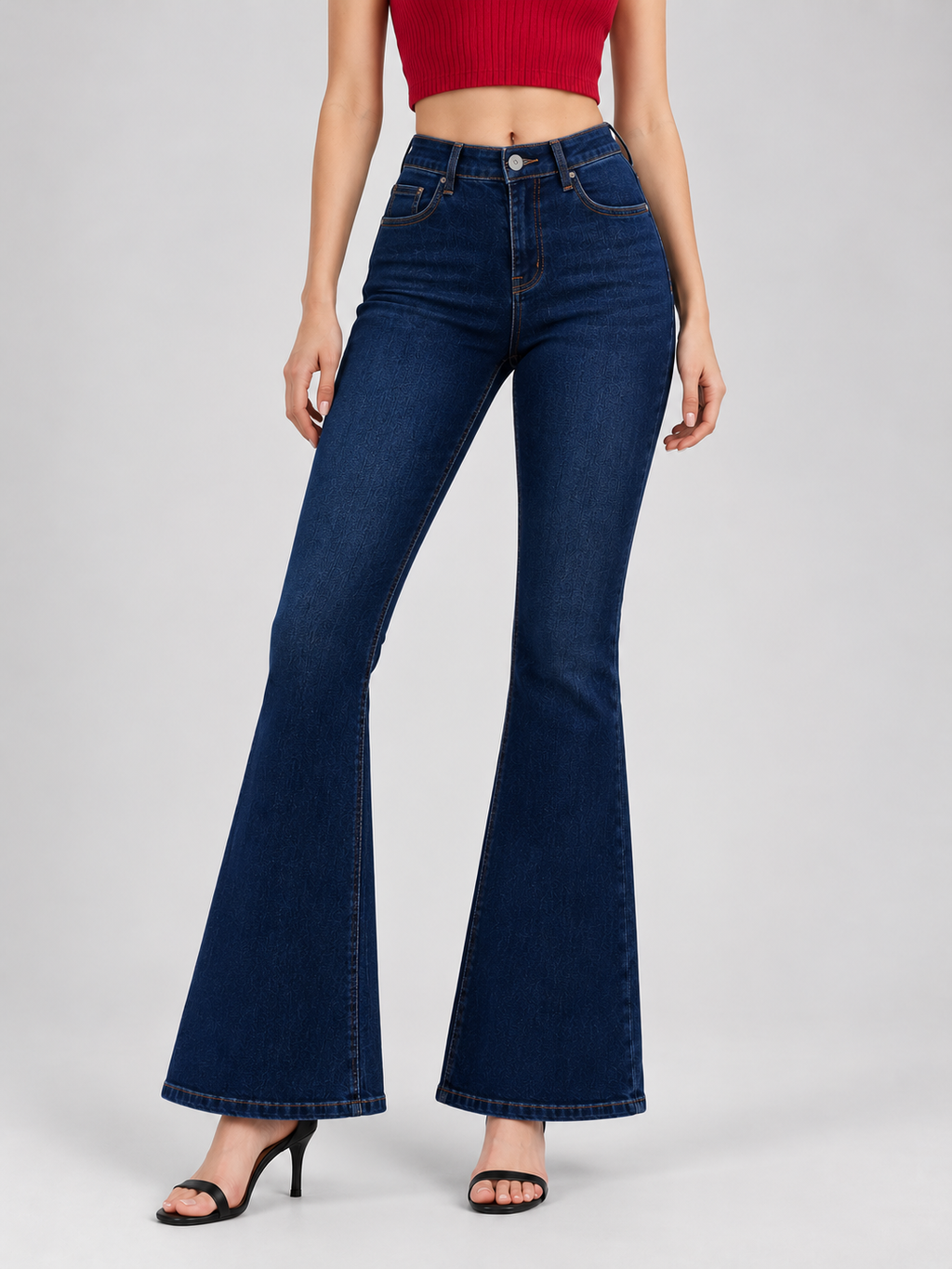 YSTGUIC Women's High-Waisted Flare Jeans, Slim-Fit Bootcut Denim Pants with Functional Pockets, Figure-Flattering Casual Jeans in 3 Blue Washes